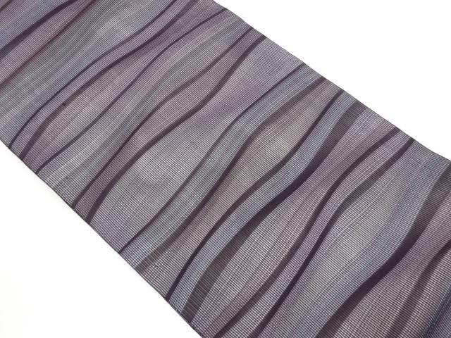 JAPANESE NAGOYA OBI FOR SUMMER / WOVEN ABSTRACT STRIPE